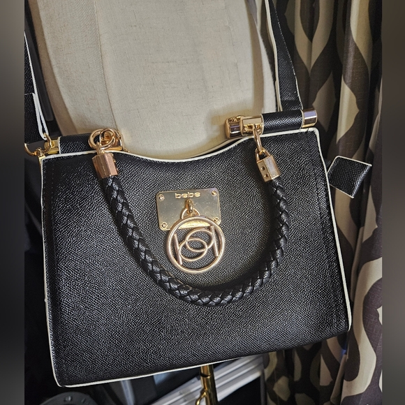 💥Sale💥bebe Black Kate Shopper 2 Way Crossbody And Braided Rope Handle Bag - Picture 5 of 5